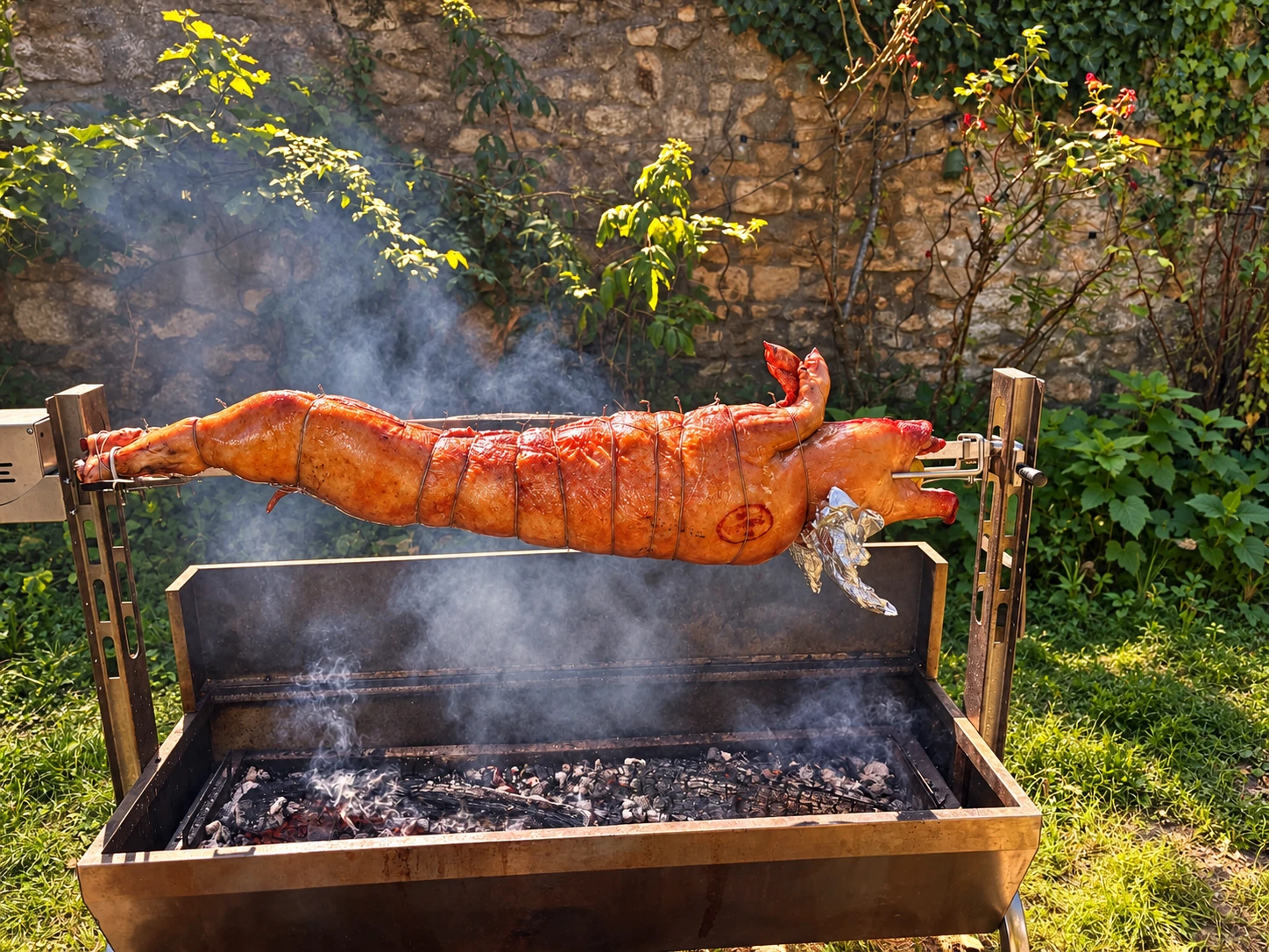 Cochon rôti à la broche sur les braises, L’Eden Gourmand